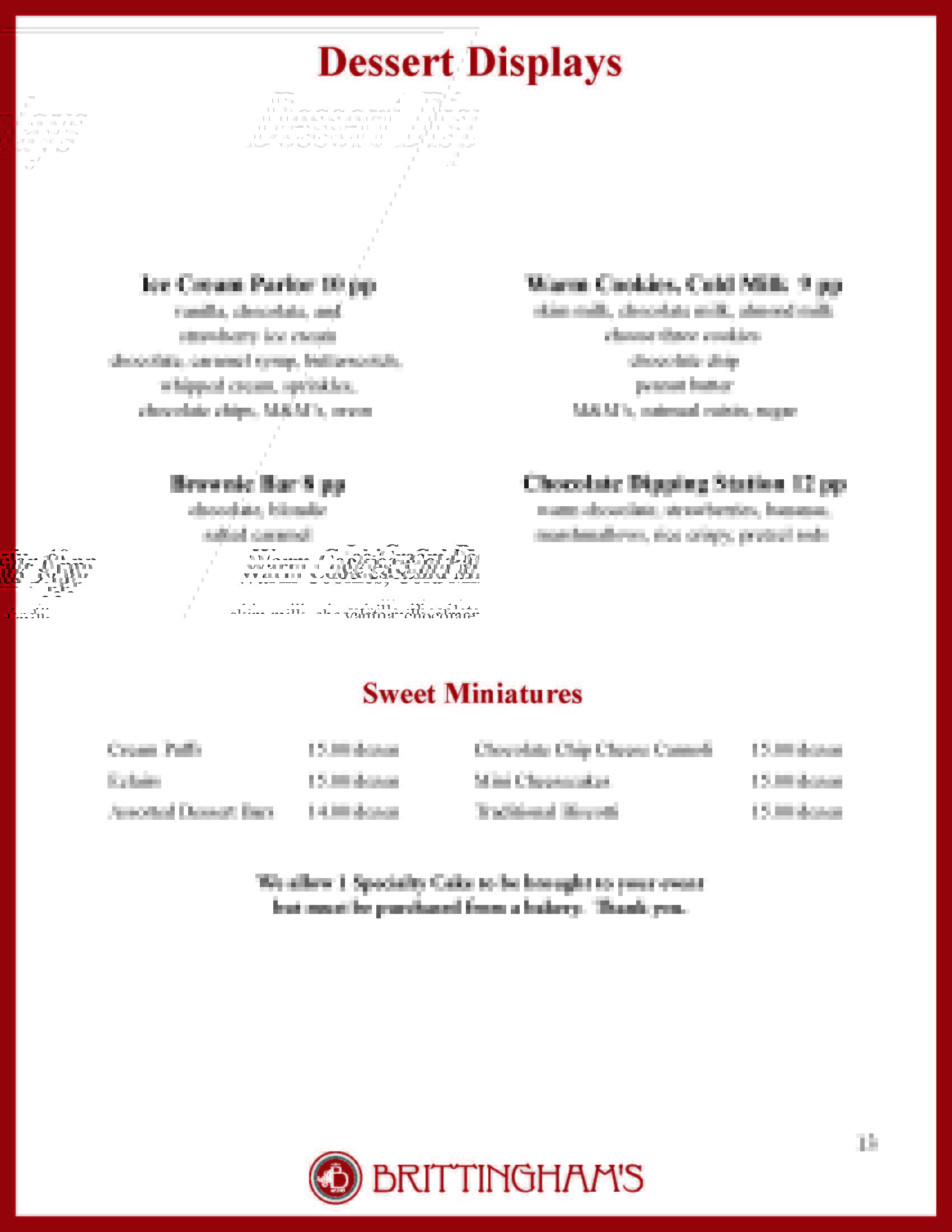 Private Event - Dessert Displays